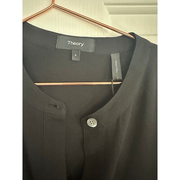 NWT Theory Women's Black Cargo Shirt Silk Jumpsuit Romper Size 4 - Picture 8 of 16